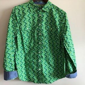 Talbots Horse Print Button Down